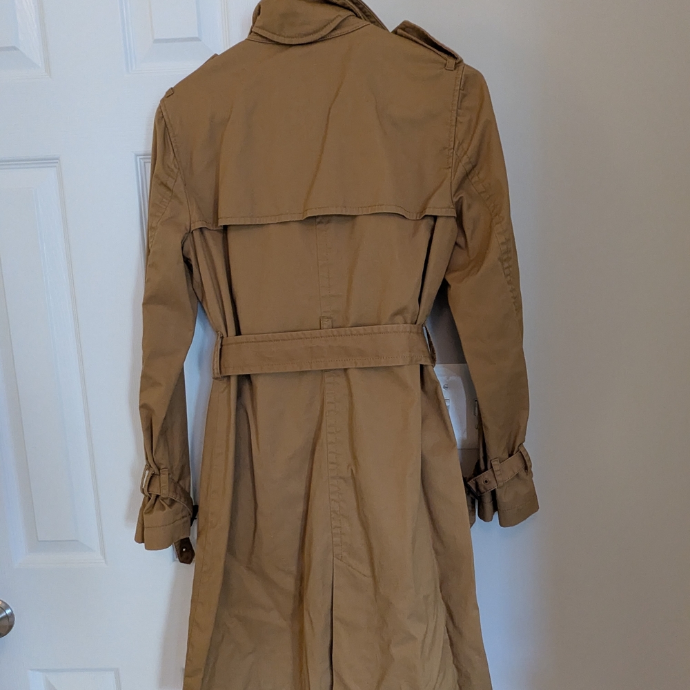 Tan Double-Breasted Trench Coat - Picture 3 of 8